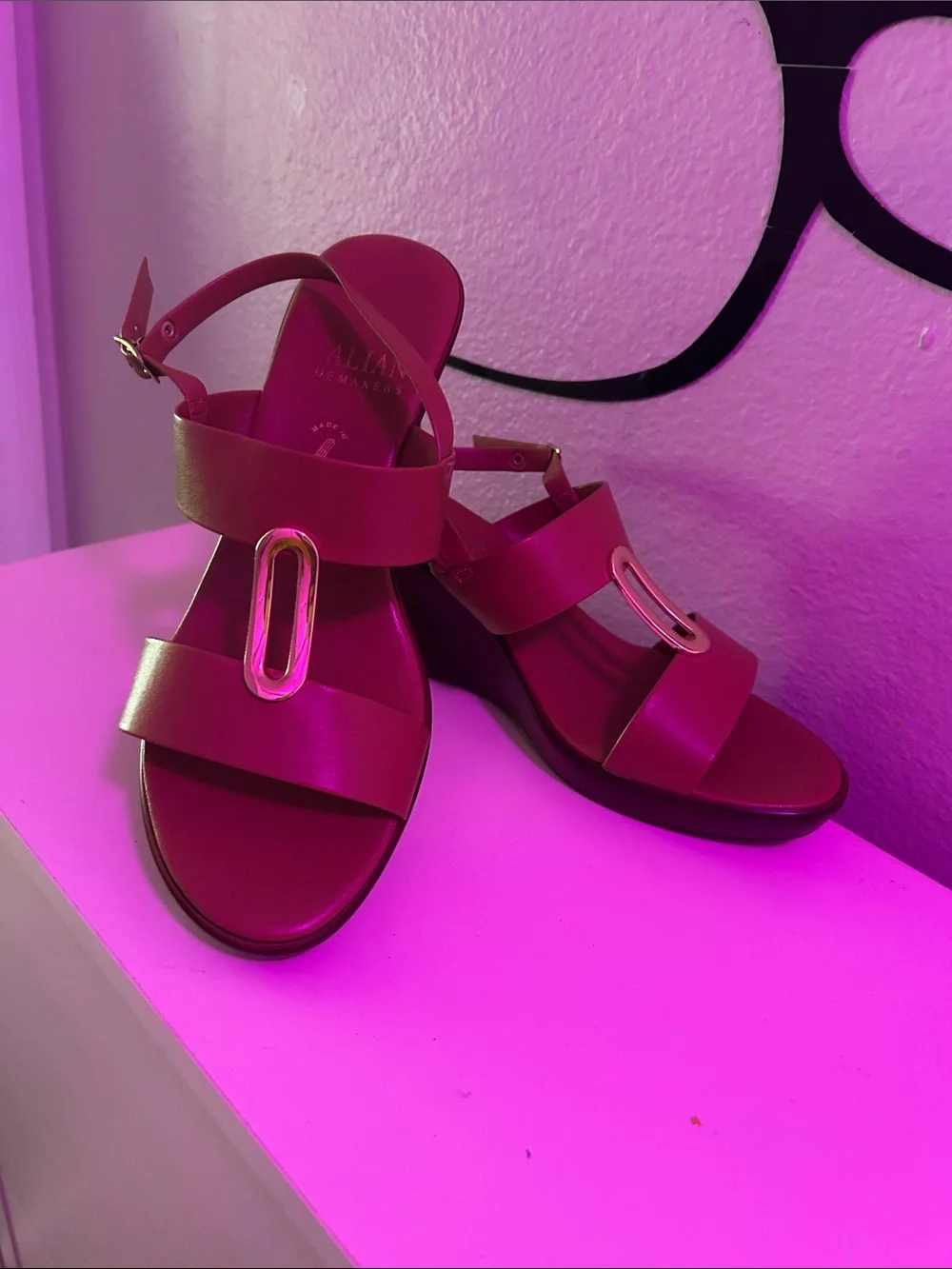 Alia Fuchsia Platform Sandals with Buckle